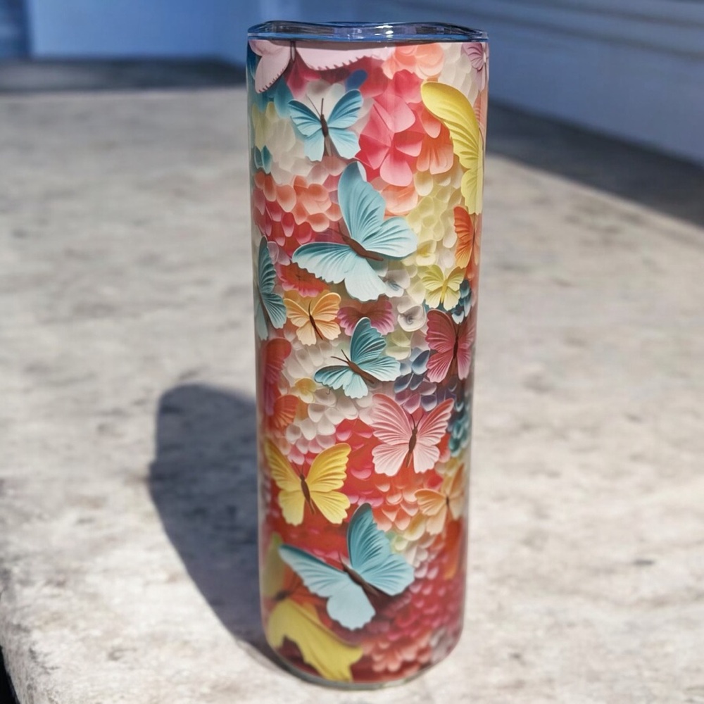 Colorful Butterfly Tumbler 20 ounces